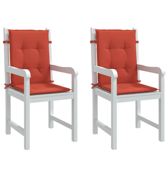 Coussins de chaise à dossier bas lot de 2 rouge mélangé tissu | Mobilier & Déco