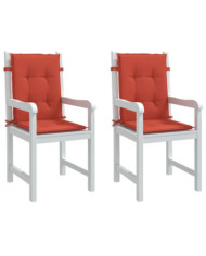 Coussins de chaise à dossier bas lot de 2 rouge mélangé tissu | Mobilier & Déco
