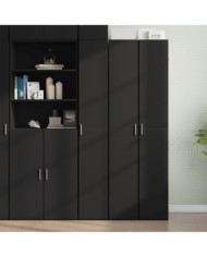 Buffet haut noir 30x42,5x185 cm bois d'ingénierie | Mobilier & Déco
