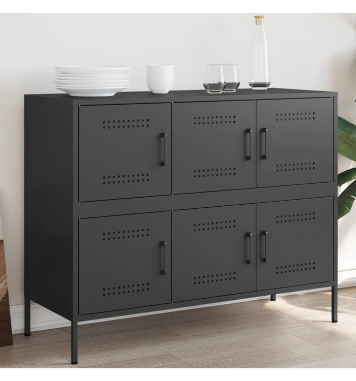 Buffet noir 100,5x39x79 cm acier | Mobilier & Déco