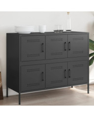 Buffet noir 100,5x39x79 cm acier | Mobilier & Déco
