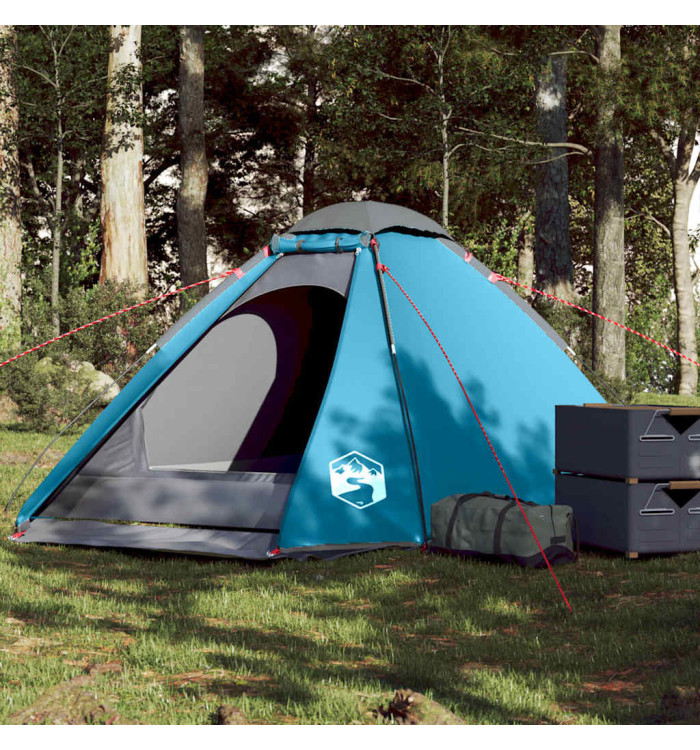 Tente de camping à dôme 4 personnes bleu imperméable | Mobilier & Déco