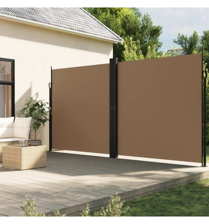 Auvent latéral rétractable taupe 220x1000 cm | Mobilier & Déco