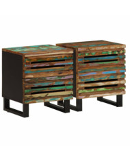 Tables de chevet 2 pcs 40x34x46 cm bois massif de récupération | Mobilier & Déco