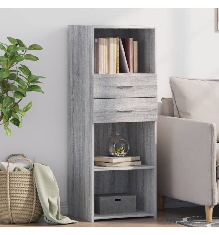Buffet haut sonoma gris 45x42,5x124 cm bois d'ingénierie | Mobilier & Déco