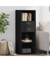 Buffet haut noir 45x42,5x124 cm bois d'ingénierie | Mobilier & Déco