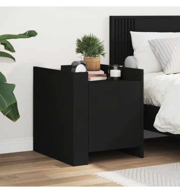 Table de chevet noir 45x50x50 cm bois d’ingénierie | Mobilier & Déco