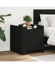 Table de chevet noir 45x50x50 cm bois d’ingénierie | Mobilier & Déco