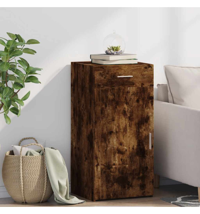 Buffet chêne fumé 45x42,5x93 cm bois d'ingénierie | Mobilier & Déco