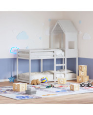 Toit de lit pour enfants blanc 55x84x132 cm bois de pin massif | Mobilier & Déco