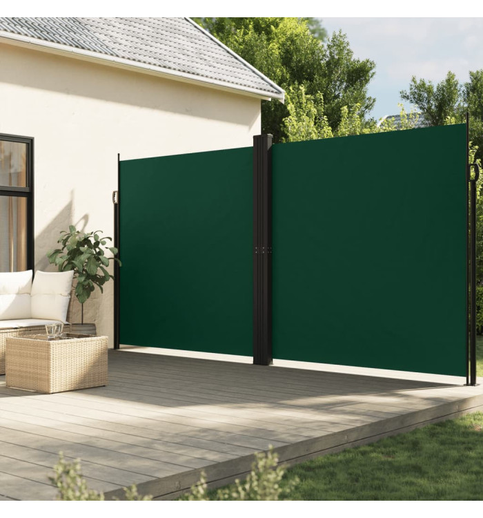 Auvent latéral rétractable vert foncé 220x1200 cm | Mobilier & Déco
