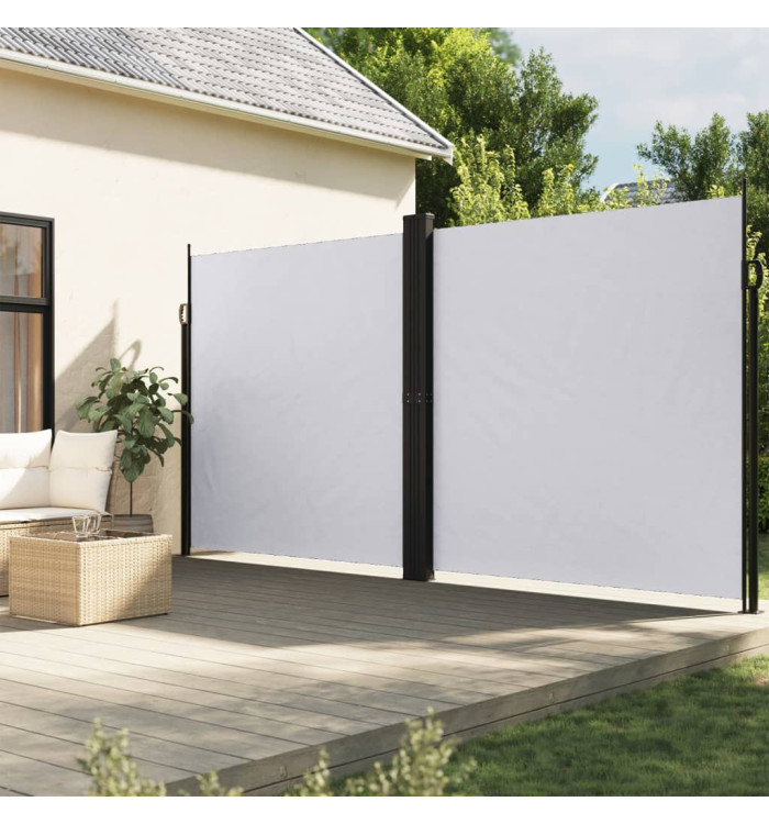 Auvent latéral rétractable blanc 200x1200 cm | Mobilier & Déco