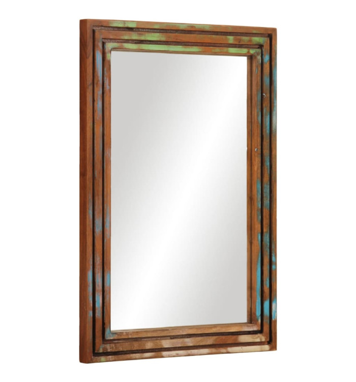 Miroir salle de bain 50x70 cm bois massif d'acacia et verre | Mobilier & Déco
