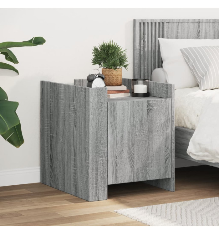Table de chevet sonoma gris 45x50x50 cm bois d'ingénierie | Mobilier & Déco