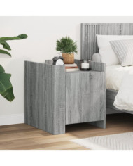 Table de chevet sonoma gris 45x50x50 cm bois d'ingénierie | Mobilier & Déco
