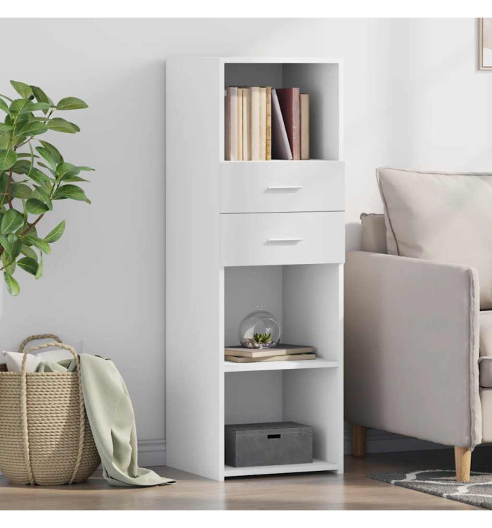 Buffet haut blanc 40x42,5x124 cm bois d'ingénierie | Mobilier & Déco