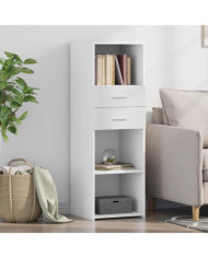 Buffet haut blanc 40x42,5x124 cm bois d'ingénierie | Mobilier & Déco
