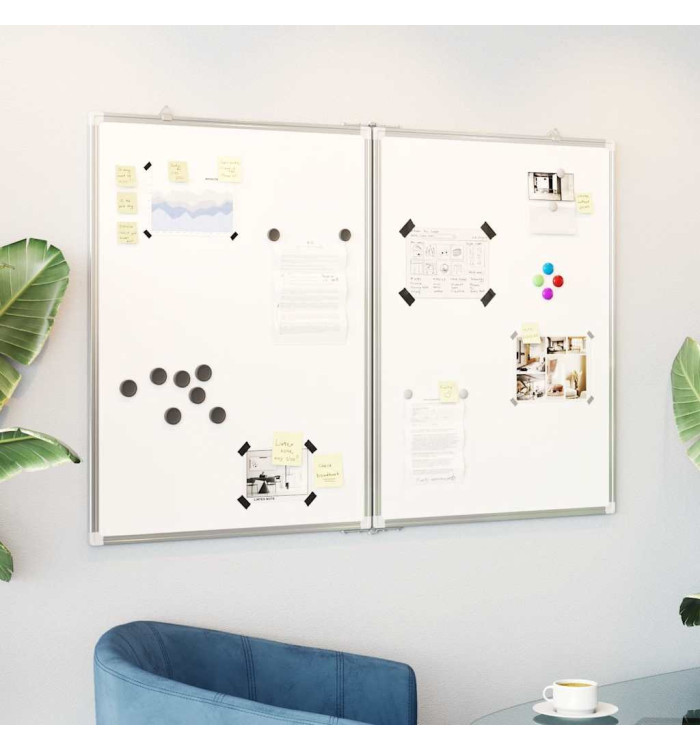 Tableau blanc magnétique pliable 120x80x1,7 cm aluminium | Mobilier & Déco