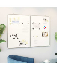 Tableau blanc magnétique pliable 120x80x1,7 cm aluminium | Mobilier & Déco