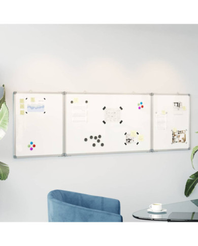 Tableau blanc magnétique pliable 160x60x1,7 cm aluminium | Mobilier & Déco