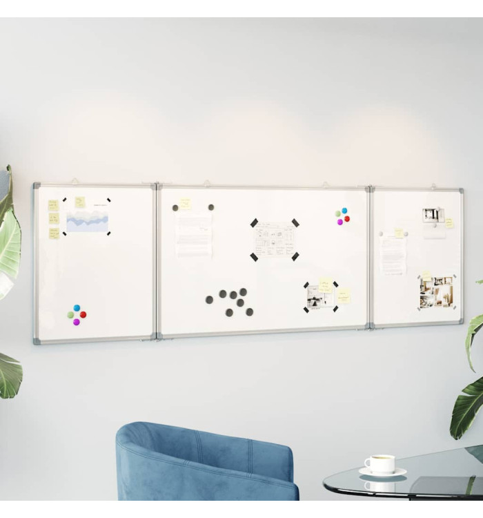 Tableau blanc magnétique pliable 160x60x1,7 cm aluminium | Mobilier & Déco