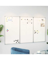 Tableau blanc magnétique pliable 180x100x1,7 cm aluminium | Mobilier & Déco