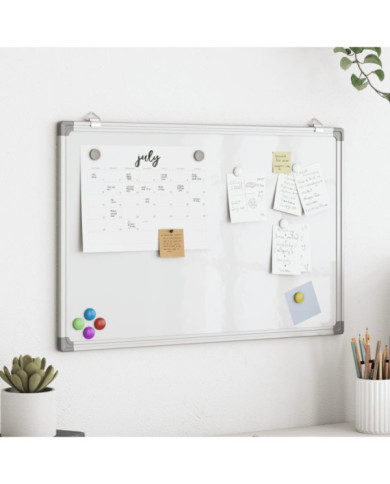Tableau blanc magnétique 40x30x1,7 cm aluminium | Mobilier & Déco