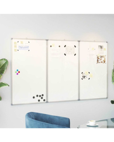 Tableau blanc magnétique pliable 150x100x1,7 cm aluminium | Mobilier & Déco