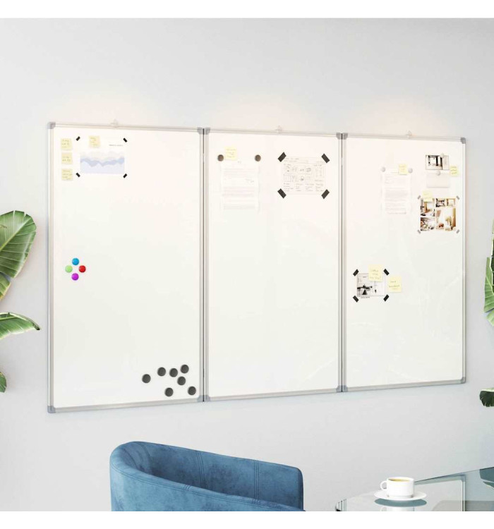 Tableau blanc magnétique pliable 150x100x1,7 cm aluminium | Mobilier & Déco