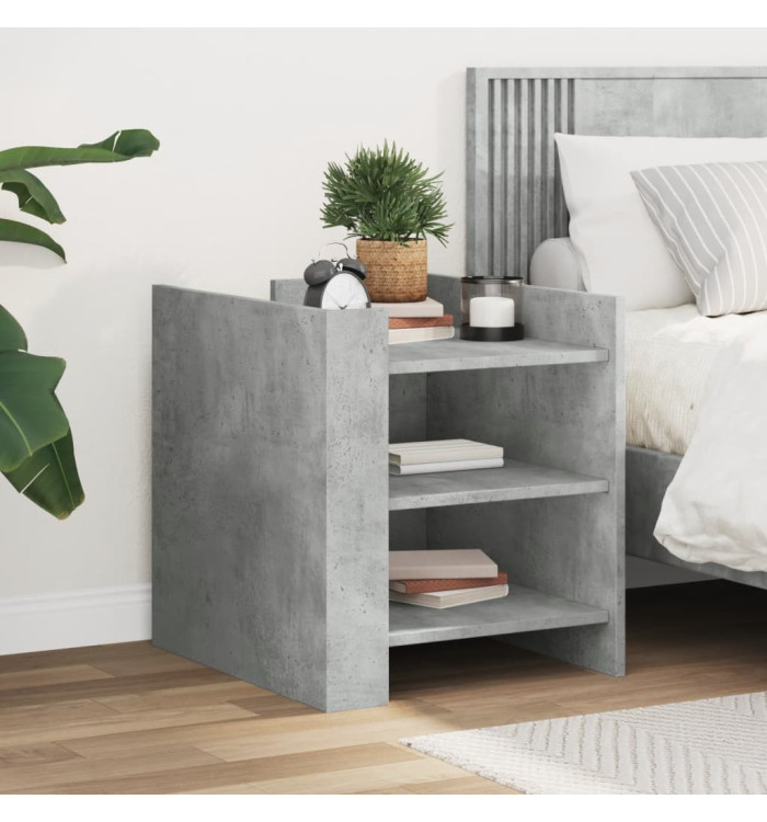 Table de chevet gris béton 45x50x50 cm bois d'ingénierie | Mobilier & Déco
