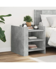 Table de chevet gris béton 45x50x50 cm bois d'ingénierie | Mobilier & Déco