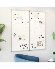 Tableau blanc magnétique pliable 100x100x1,7 cm aluminium | Mobilier & Déco