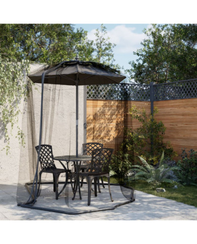 Moustiquaire pour parasol 220 maille noir Φ330x250 cm | Mobilier & Déco