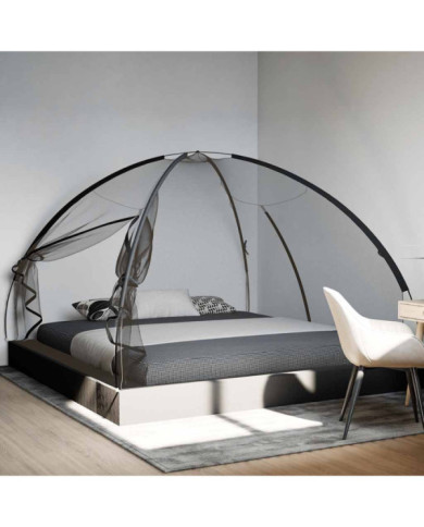 Moustiquaire mongole avec portes 220 maille noir 200x200x135 cm | Mobilier & Déco