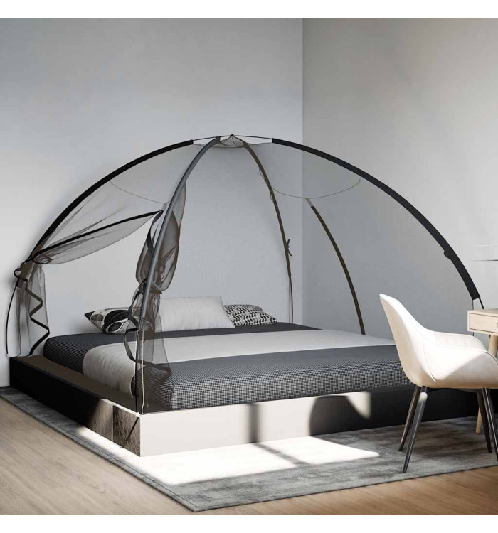 Moustiquaire mongole avec portes 220 maille noir 200x200x135 cm | Mobilier & Déco