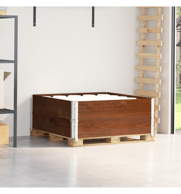Colliers de palette 2 pcs marron 100x100 cm bois de pin solide | Mobilier & Déco