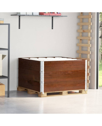 Colliers de palette 3 pcs marron 100x100 cm bois de pin solide | Mobilier & Déco