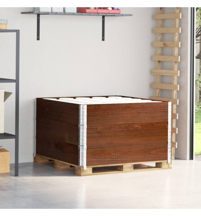 Colliers de palette 3 pcs marron 100x100 cm bois de pin solide | Mobilier & Déco