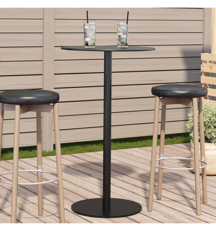Table de jardin ronde noir Ø60x105 cm acier | Mobilier & Déco