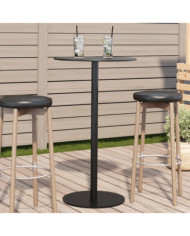 Table de jardin ronde noir Ø60x105 cm acier | Mobilier & Déco