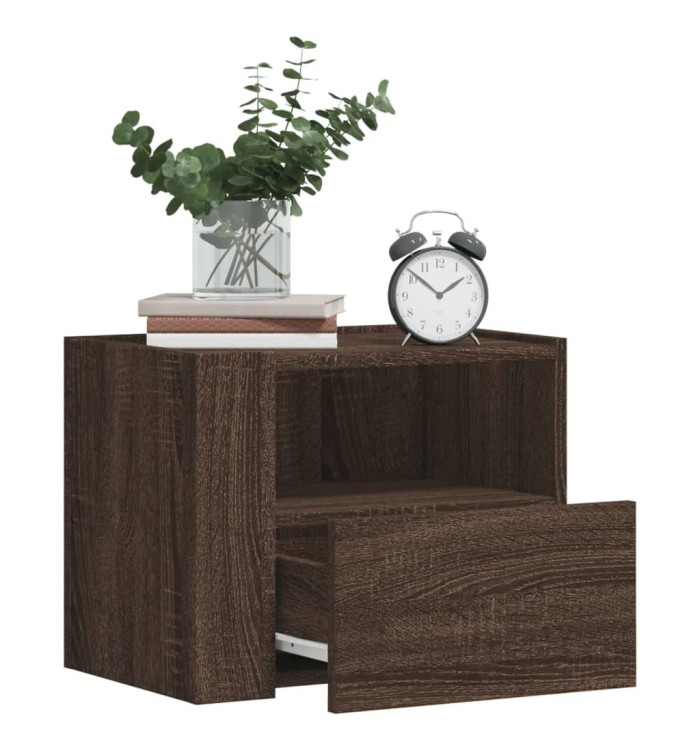 Table de chevet murale chêne marron 45x30x35 cm | Mobilier & Déco