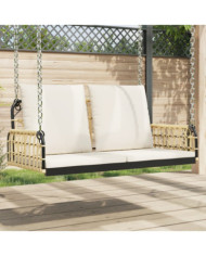 Balancelle avec coussins 105x58x38 cm résine tressée et acier | Mobilier & Déco