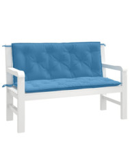 Coussins de banc de jardin lot de 2 bleu mélangé tissu | Mobilier & Déco