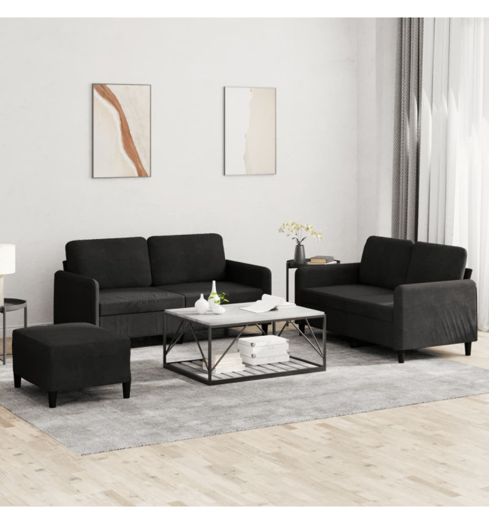 Ensemble de canapés 3 pcs noir velours | Mobilier & Déco