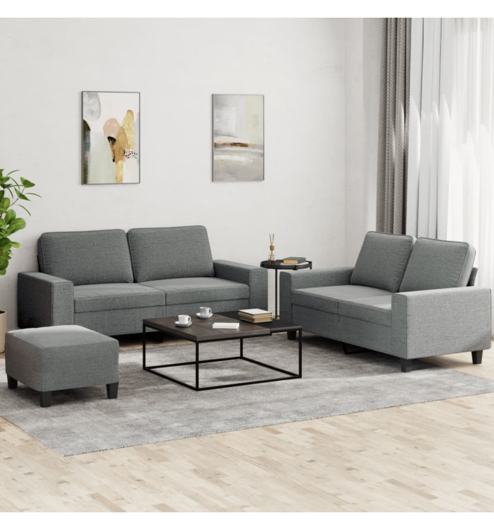 Ensemble de canapés 3 pcs gris foncé tissu | Mobilier & Déco