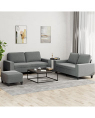Ensemble de canapés 3 pcs gris foncé tissu | Mobilier & Déco