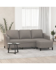 Canapé à 3 places avec repose-pieds Taupe 180 cm Tissu | Mobilier & Déco