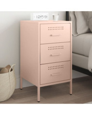 Table de chevet rose 36x39x68 cm acier | Mobilier & Déco