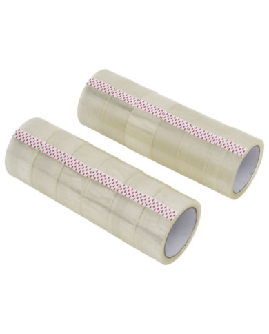 Ruban d'emballage 12 pcs transparent 48 mm x 66 m | Mobilier & Déco