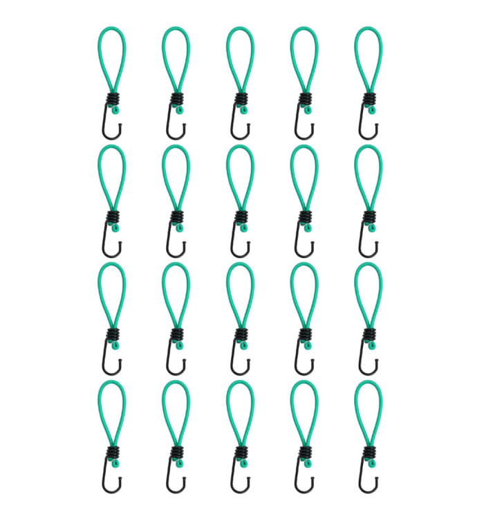 Cordes élastiques avec crochets 20 pcs 15 cm | Mobilier & Déco
